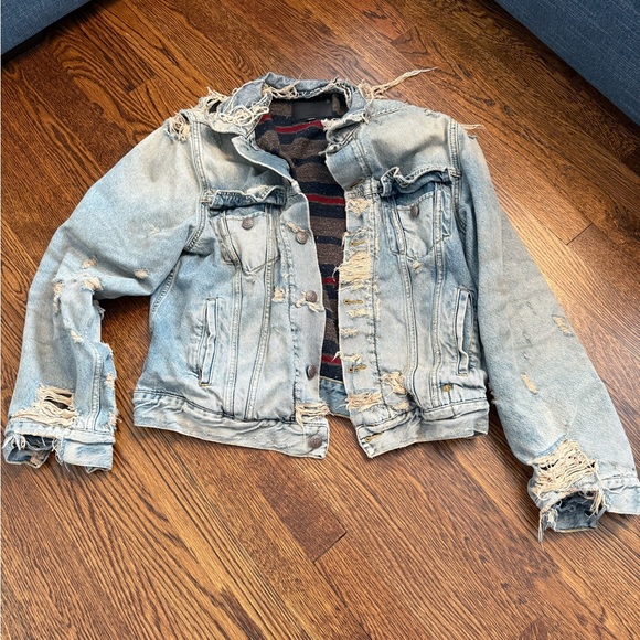 Distressed Denim Jacket R13 - Picture 1 of 6